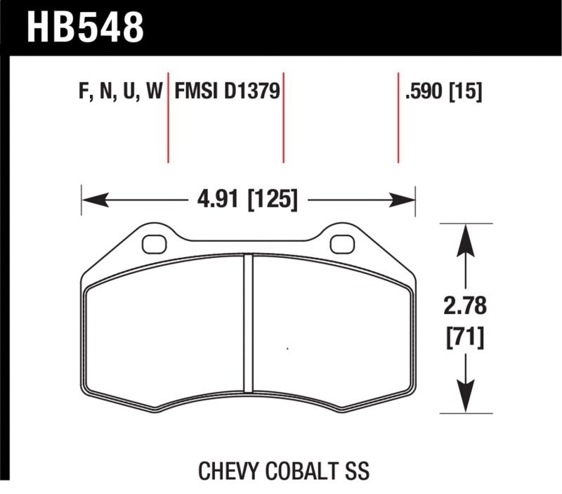 Chevrolet Cobalt Brake Pad Sets - Front - Hawk Performance - DTC-30 - `07-`10
